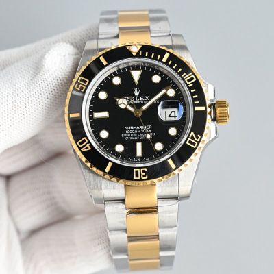 Rolex Submariner 41mm 3235 Movement 904L Steel Black Bezel Two-tone Gold Strap Watch
